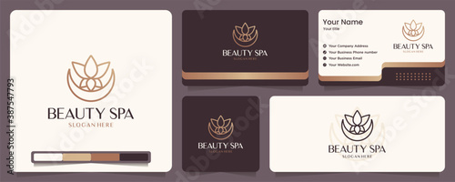 beauty flower ,lotus ,spa ,balance , business card and logo design