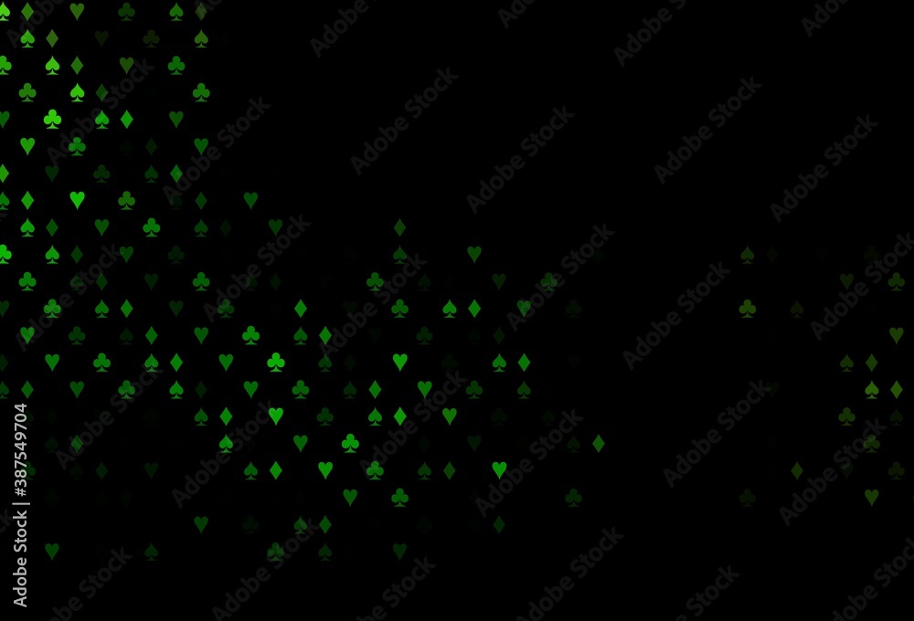 Dark Green vector template with poker symbols.