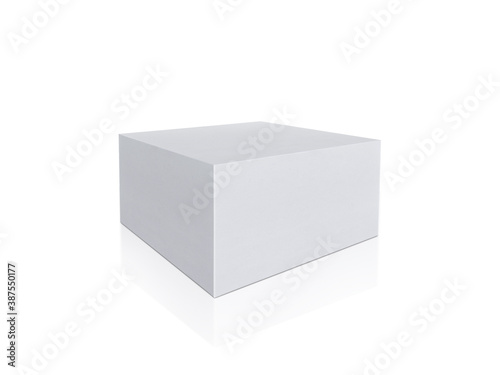 blank packaging white cardboard box isolated on white background ready for packaging design © Retouch man