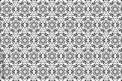 Ornament with elements of black and white colors.