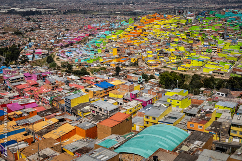 Comuna El Pariiso, the city slum of Bogota, Colombia