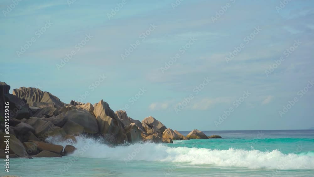 Beautiful beach on the ocean with blue sky Beautiful beach on the ocean with blue sky