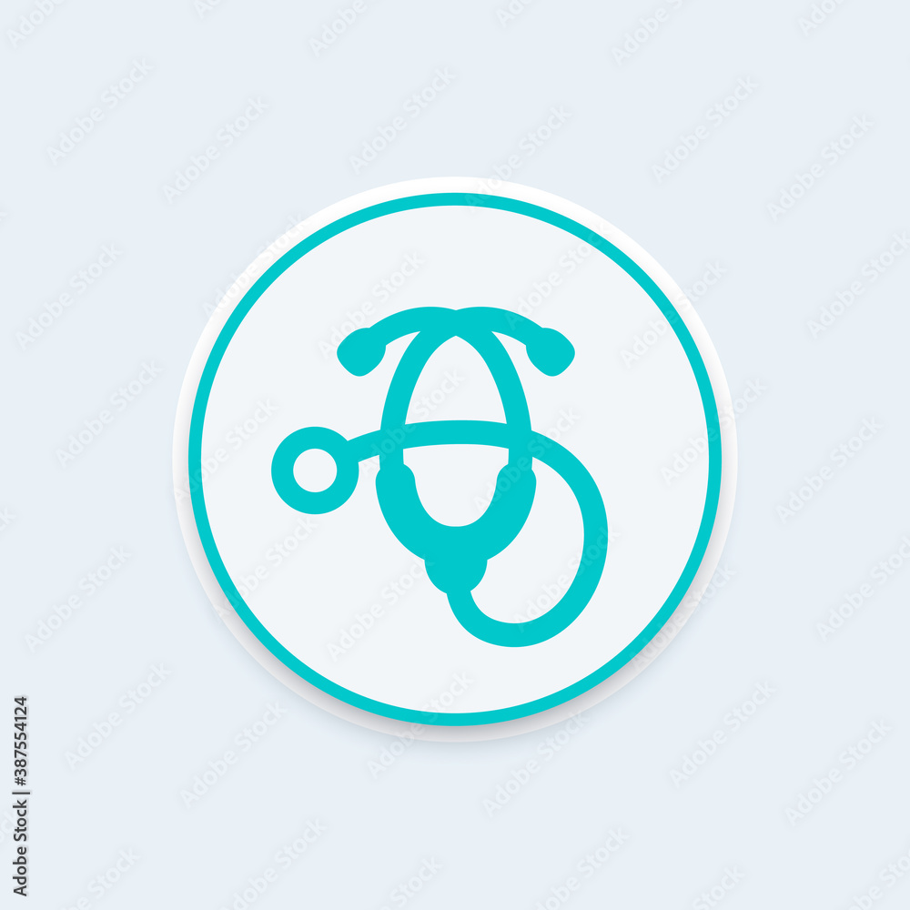 stethoscope icon, therapist, physician, medical ward stethoscope icon, therapist, physician, medical ward