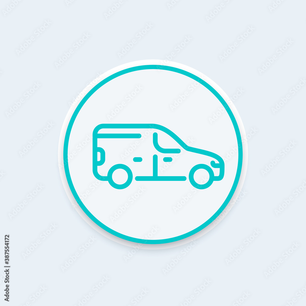 car line icon, side view, vector illustration car line icon, side view, vector illustration