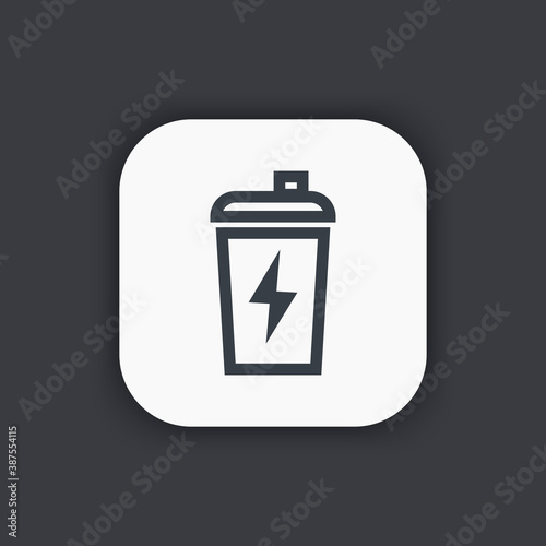 Sport shaker icon, line pictogram, vector illustration