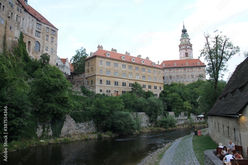 Cesky Krumlov castle and a river