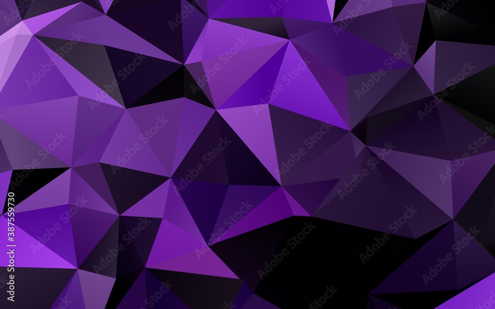 Fototapeta premium Light Purple vector shining triangular background.