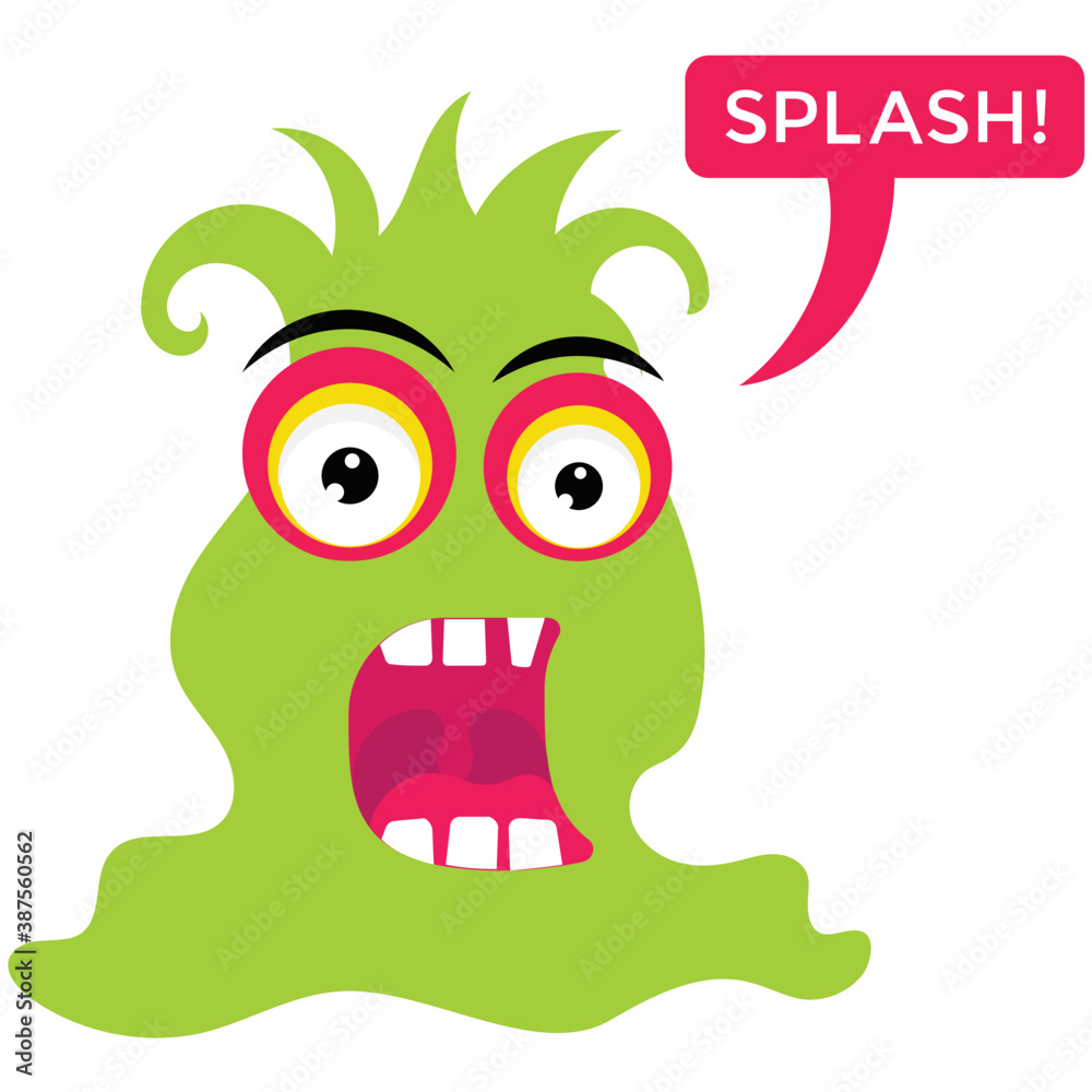 Fototapeta premium Game cartoon monster growling and yelling
