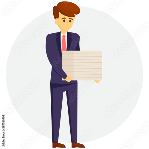 
Full length portrait of disappointed businessman walking with briefcase 
