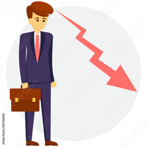 
Full length portrait of disappointed businessman walking with briefcase 
