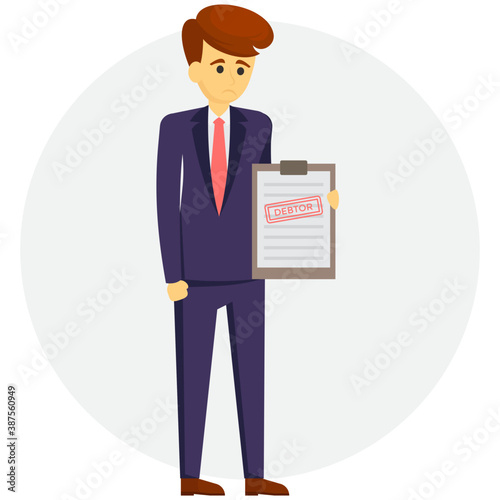 
Full length portrait of disappointed businessman walking with briefcase 
