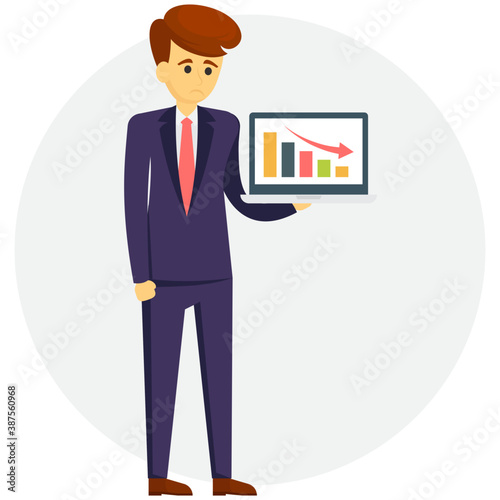 
Full length portrait of disappointed businessman walking with briefcase 
