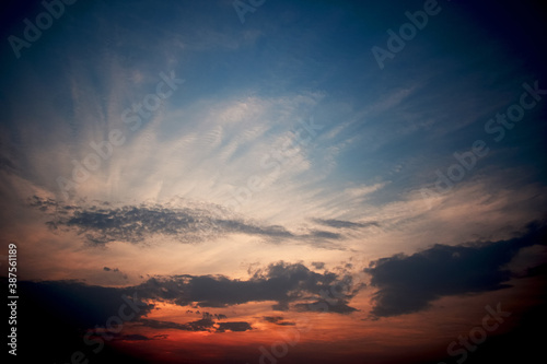 sunset sky with clouds