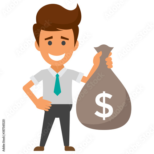 
Joyful happy businessman expressing his emotions 
