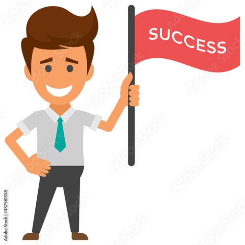 
Joyful happy businessman expressing his emotions 
