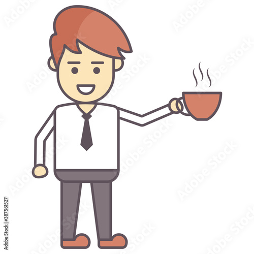  A man holding cup of coffee with steam 