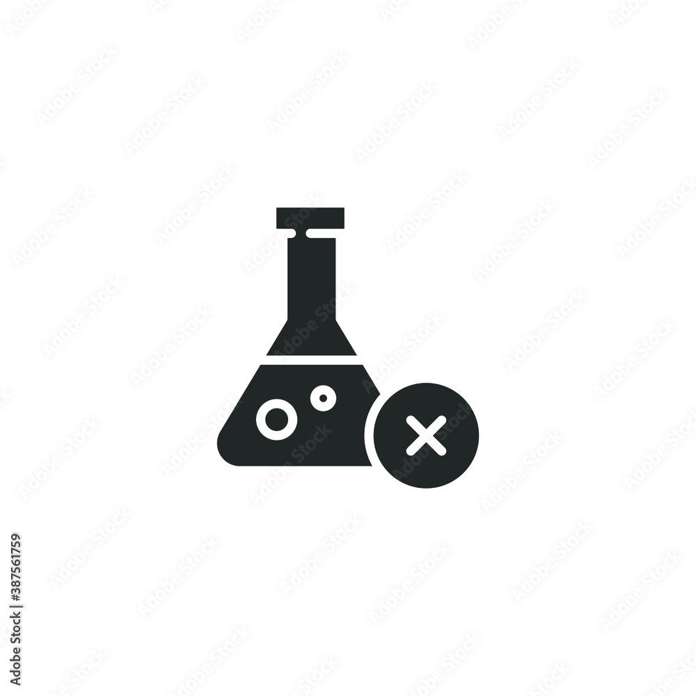 No chemical risk icon. Organic food, no additives, no preservatives. prohibition of chemical additives. Solid or glyph pictogram style for food. Vector illustration. Design on white background. EPS 10 No chemical risk icon. Organic food, no additives, no preservatives. prohibition of chemical additives. Solid or glyph pictogram style for food. Vector illustration. Design on white background. EPS 10
