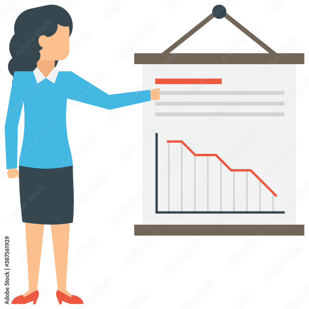 A female office worker doing business growth evaluation and presentation
A female office worker doing business growth evaluation and presentation