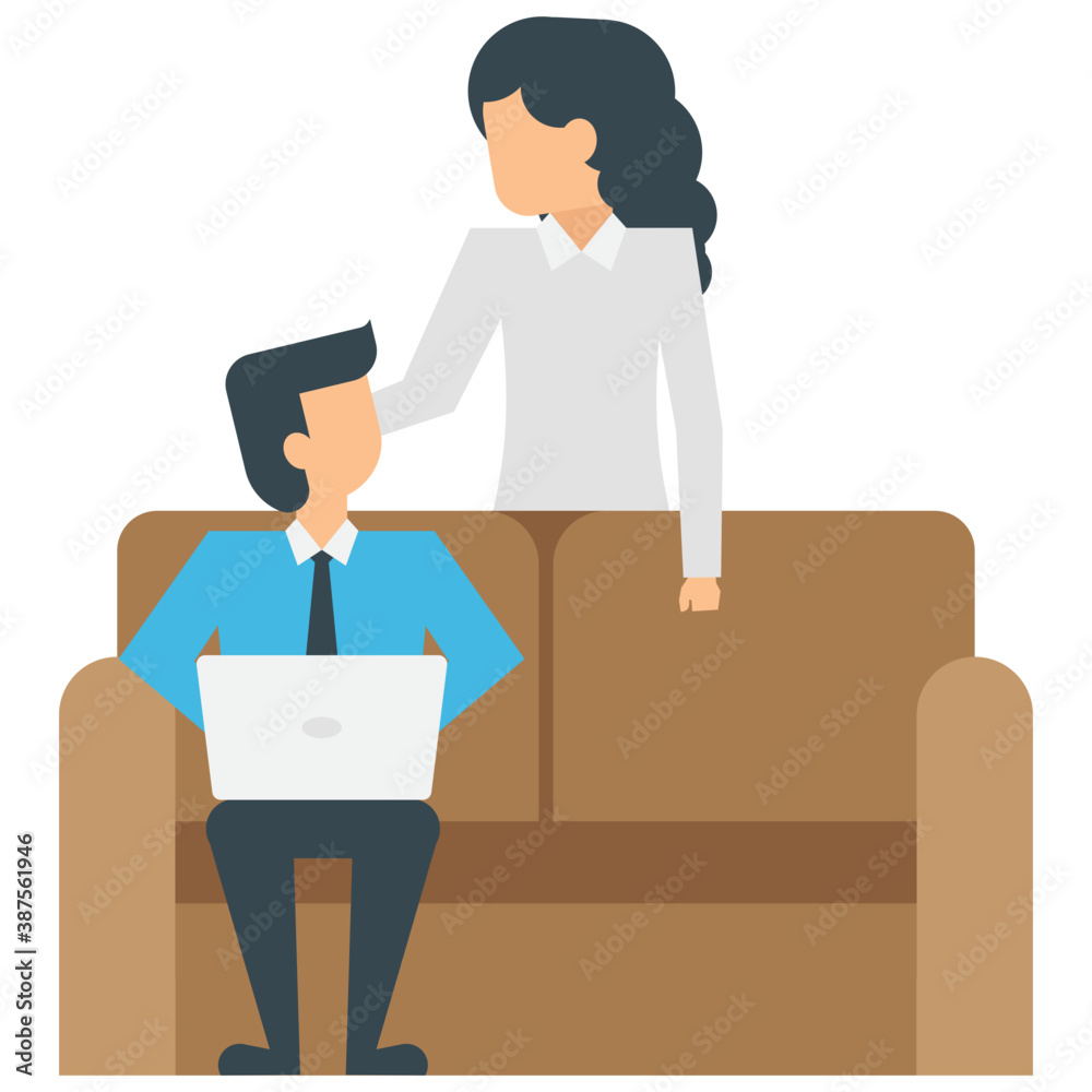 Male and female avatar of office colleagues having meeting
Male and female avatar of office colleagues having meeting