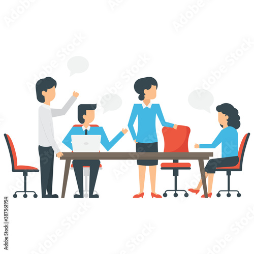 Two human avatars of business people in an organization having business conversation  © Vectors Market
