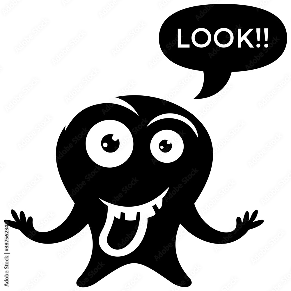 Cute cartoon fluffy monster growling Cute cartoon fluffy monster growling