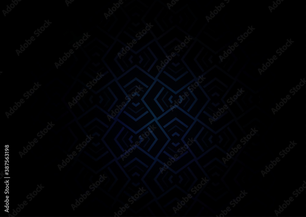 Fototapeta premium Dark BLUE vector background with straight lines.