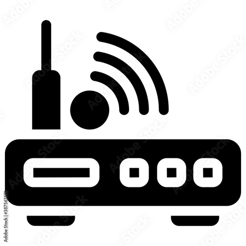 
An access point device with signals, wifi router
