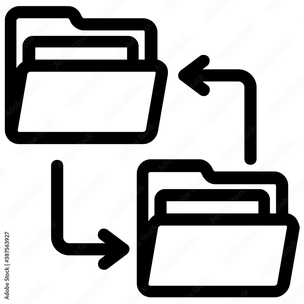 Folders connected with arrows in between symbolising file exchange
Folders connected with arrows in between symbolising file exchange