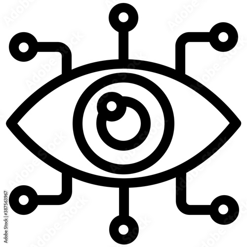 
Cyber eye. Eye with network nodes symbolising cyber security concept 
