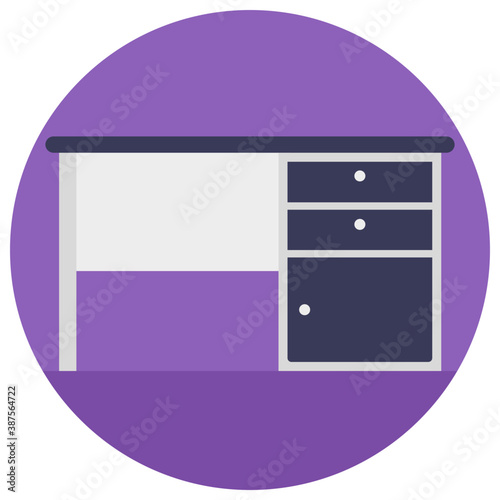 
writing desk with drawers and a sloping surface for writing
