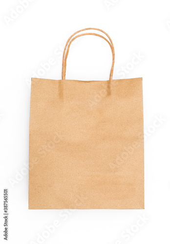 paper shopping bags on white background