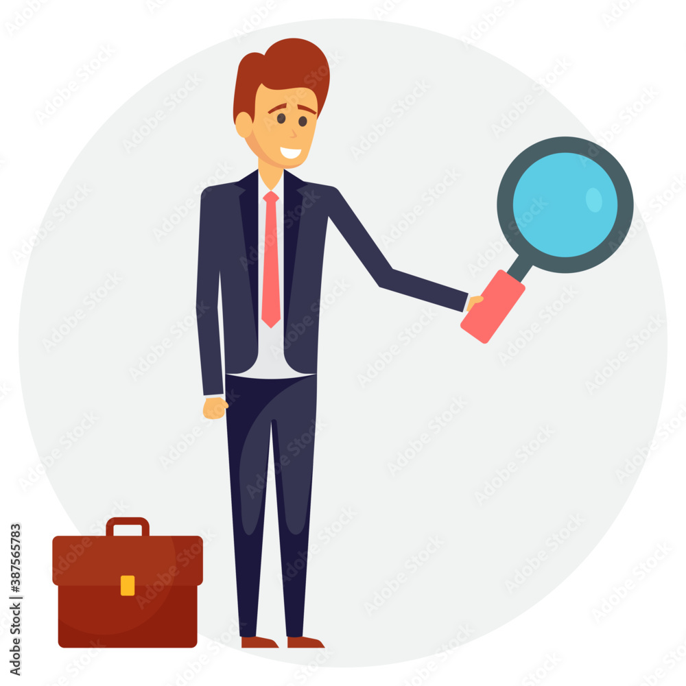 Businessman with hand lense in his hand depicting perfect concept of business research
Businessman with hand lense in his hand depicting perfect concept of business research