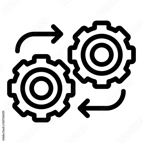 Adaptation gear wheel icon. Outline adaptation gear wheel vector icon for web design isolated on white background