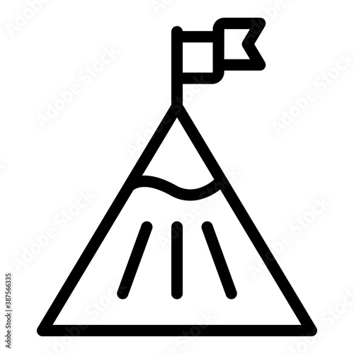Mountain target adaptation icon. Outline mountain target adaptation vector icon for web design isolated on white background