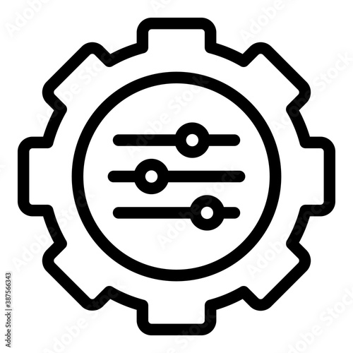 Adaptation cog icon. Outline adaptation cog vector icon for web design isolated on white background