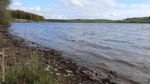 Gentle breeze and waves on a large reservoir in autumn. Stocks reservoir in the Hodder valley near Slaidburn photo