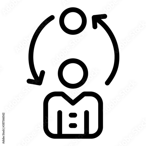 Personal adaptation icon. Outline personal adaptation vector icon for web design isolated on white background