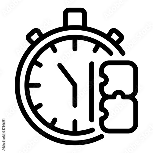 Stopwatch adaptation icon. Outline stopwatch adaptation vector icon for web design isolated on white background