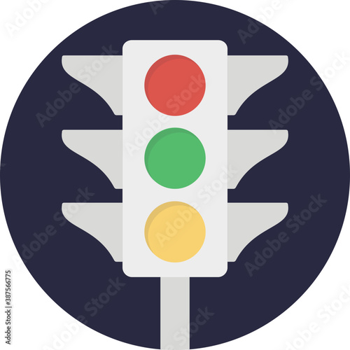 
Traffic lights, road signals flat icon image 
