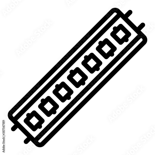 Led strip chip icon. Outline led strip chip vector icon for web design isolated on white background