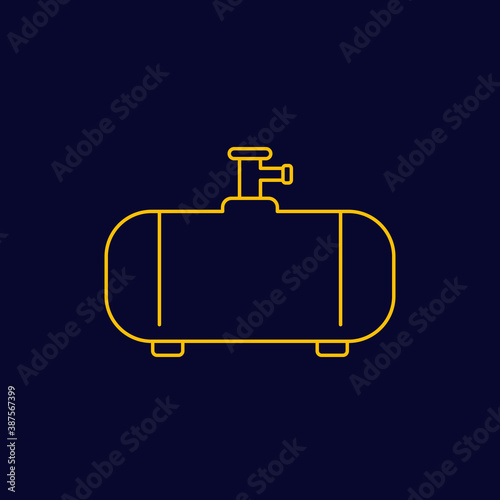 gas tank, industrial cylinder linear icon
