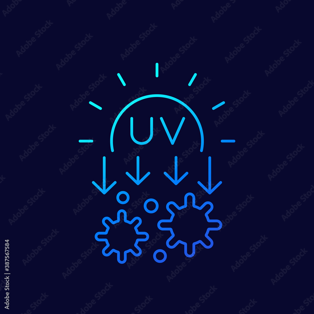 Obraz premium UV light for disinfection linear icon