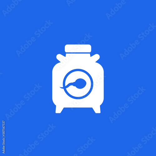sperm bank or cryobank icon, vector