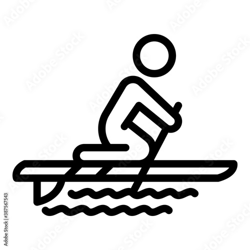 Ocean sup surfing icon. Outline ocean sup surfing vector icon for web design isolated on white background