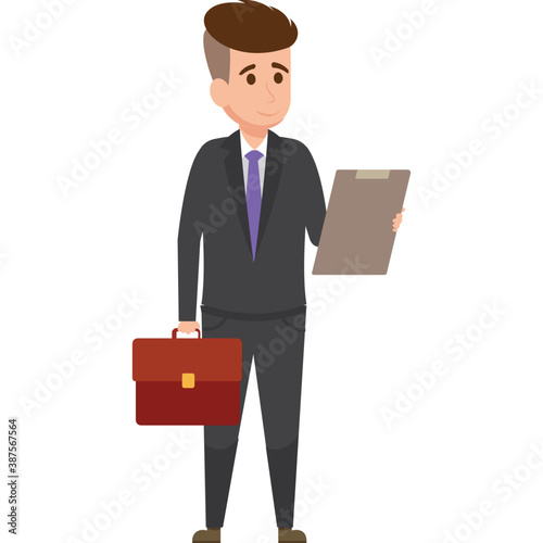 
A businessman standing and holding briefcase and ready for office
