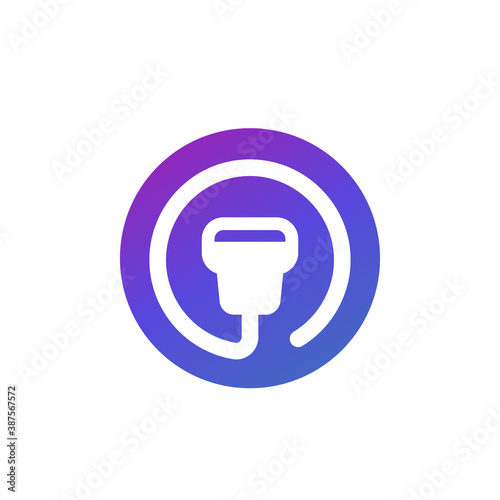 ultrasound logo, round icon, vector