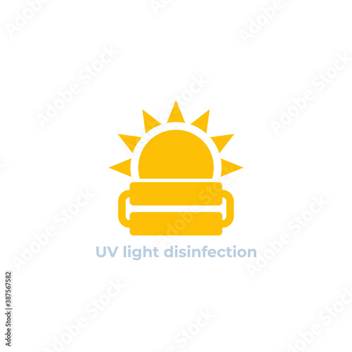 UV light disinfection icon on white