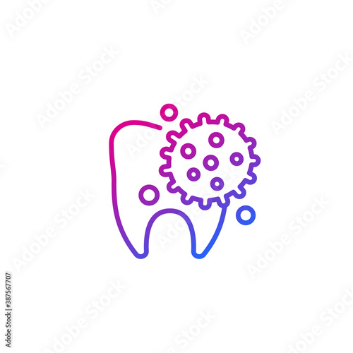 dental infection icon, line vector