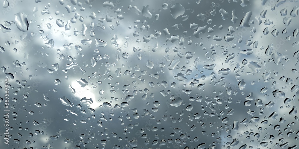 Fototapeta premium Raindrops on the car windshield