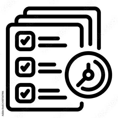 Final exam test icon. Outline final exam test vector icon for web design isolated on white background